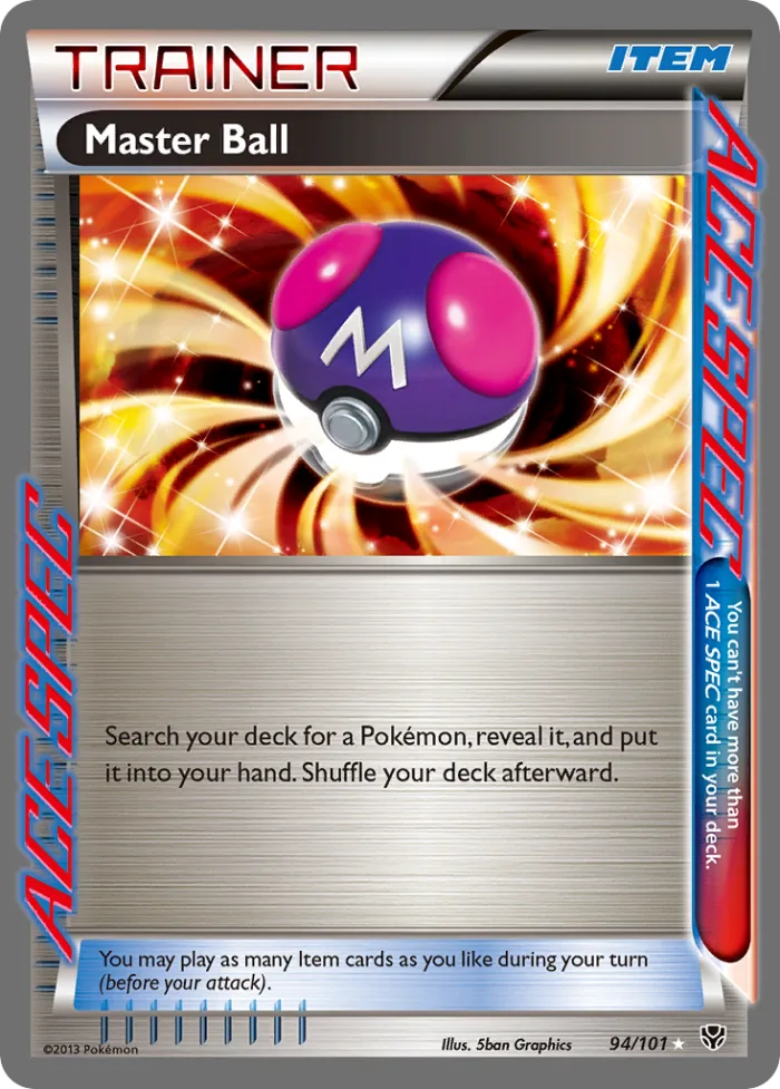 Master Ball #94 Plasma Blast Pokemon card
