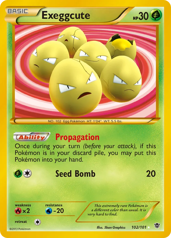 Exeggcute #102 Plasma Blast Pokemon card