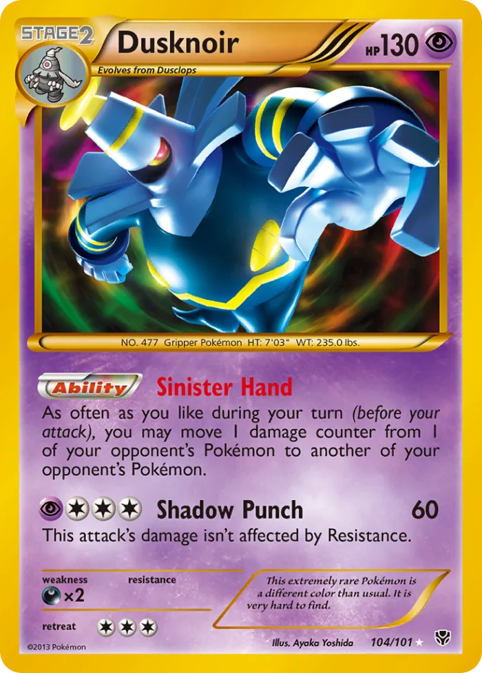 Dusknoir #104 Plasma Blast Pokemon card