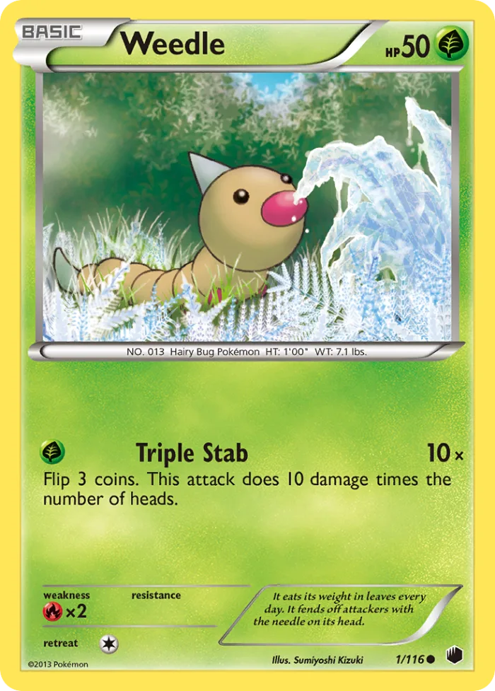 Weedle #1 Plasma Freeze Pokemon card