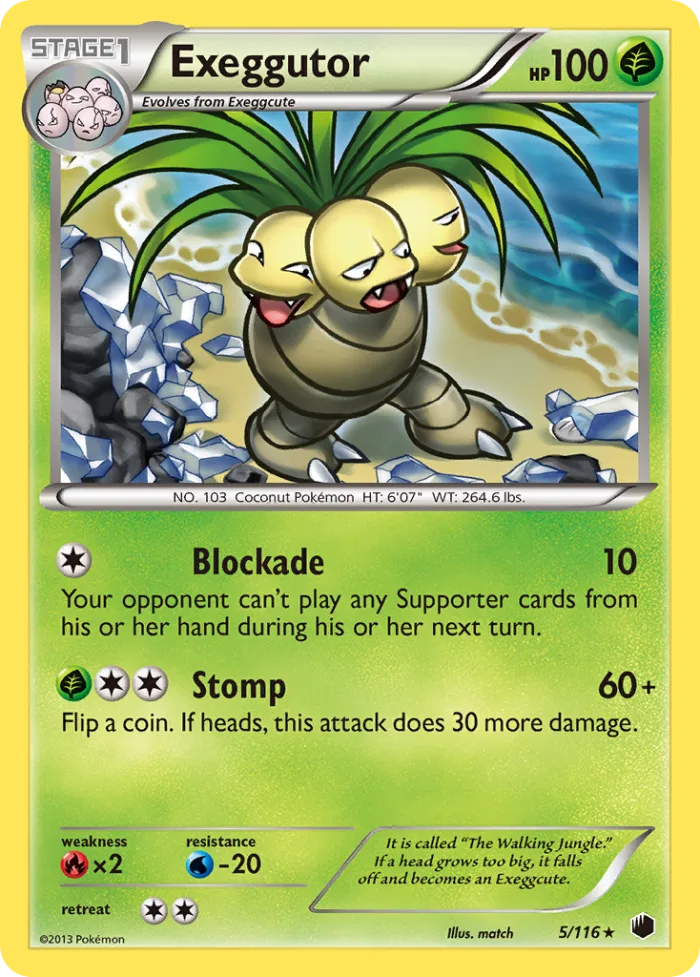 Exeggutor #5 Plasma Freeze Pokemon card