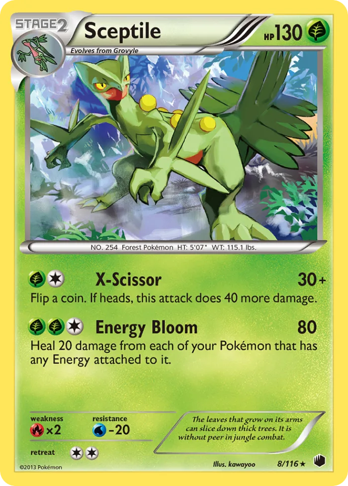 Sceptile #8 Plasma Freeze Pokemon card
