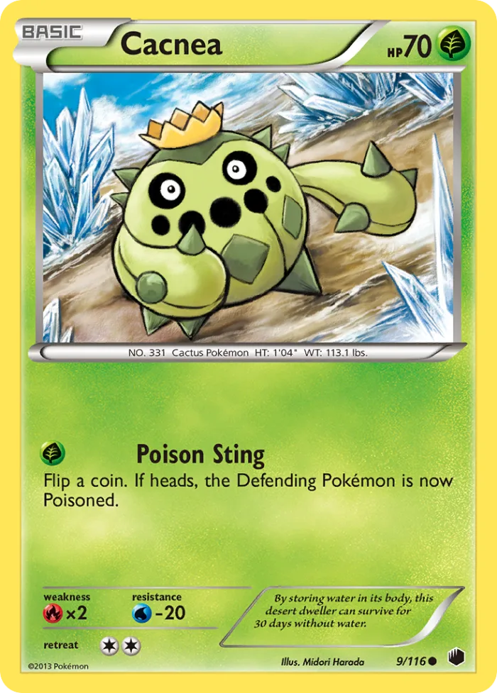 Cacnea #9 Plasma Freeze Pokemon card