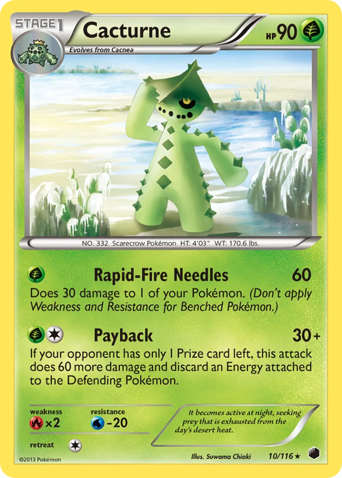 Cacturne #10 Plasma Freeze Pokemon card