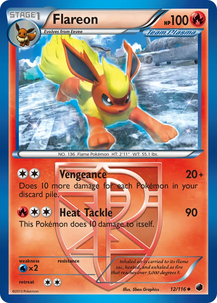 Flareon #12 Plasma Freeze Pokemon card