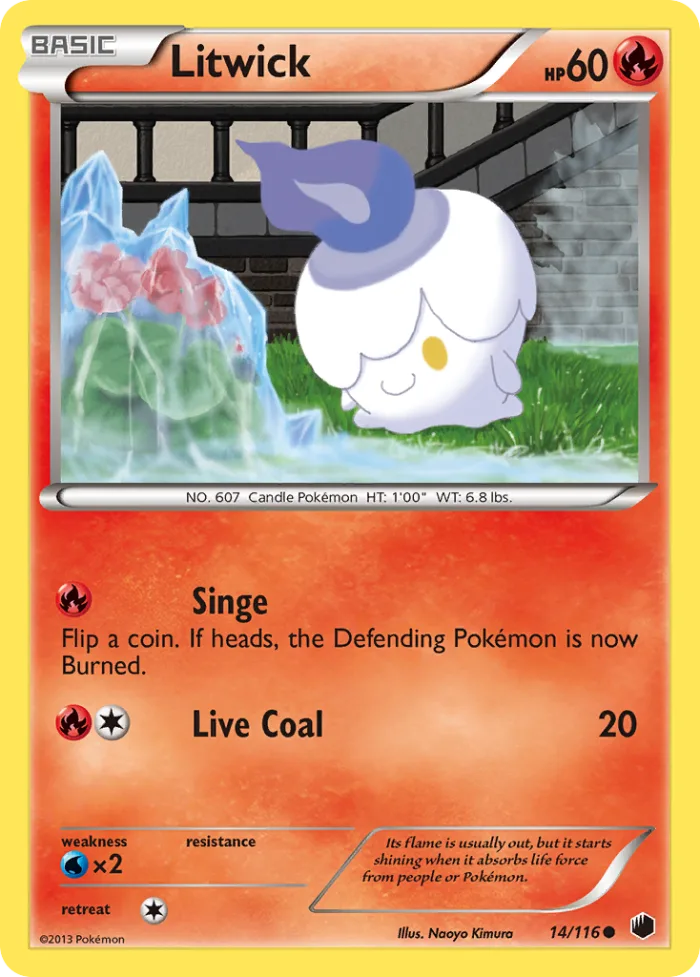 Litwick #14 Plasma Freeze Pokemon card