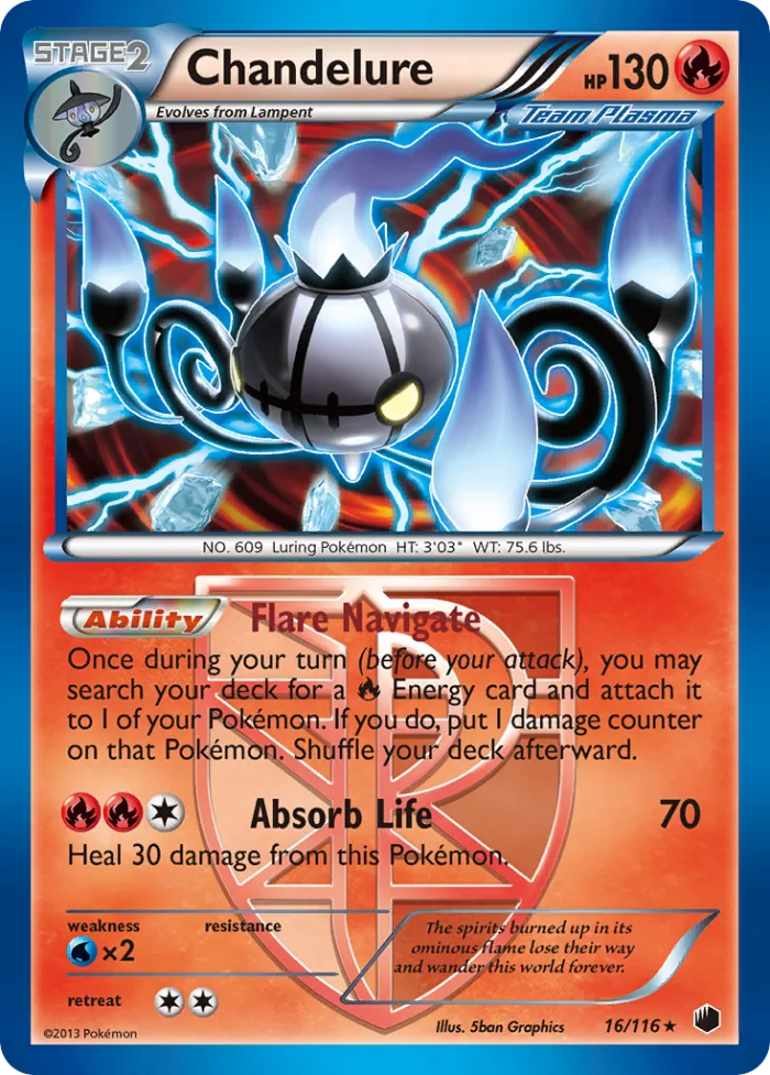 Chandelure #16 Plasma Freeze Pokemon card