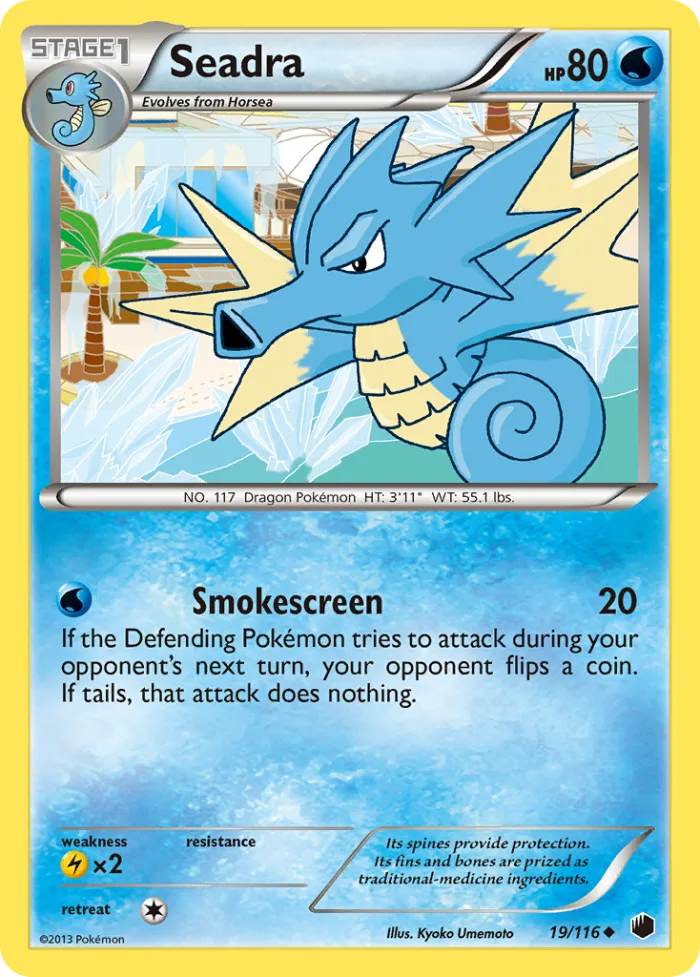 Seadra #19 Plasma Freeze Pokemon card
