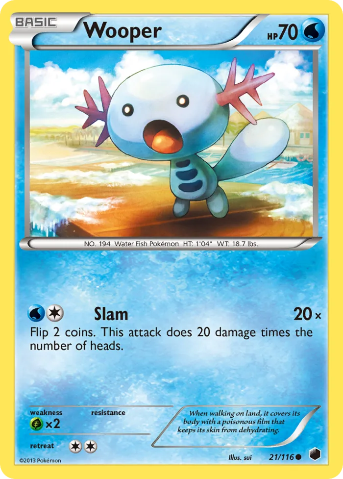 Wooper #21 Plasma Freeze Pokemon card