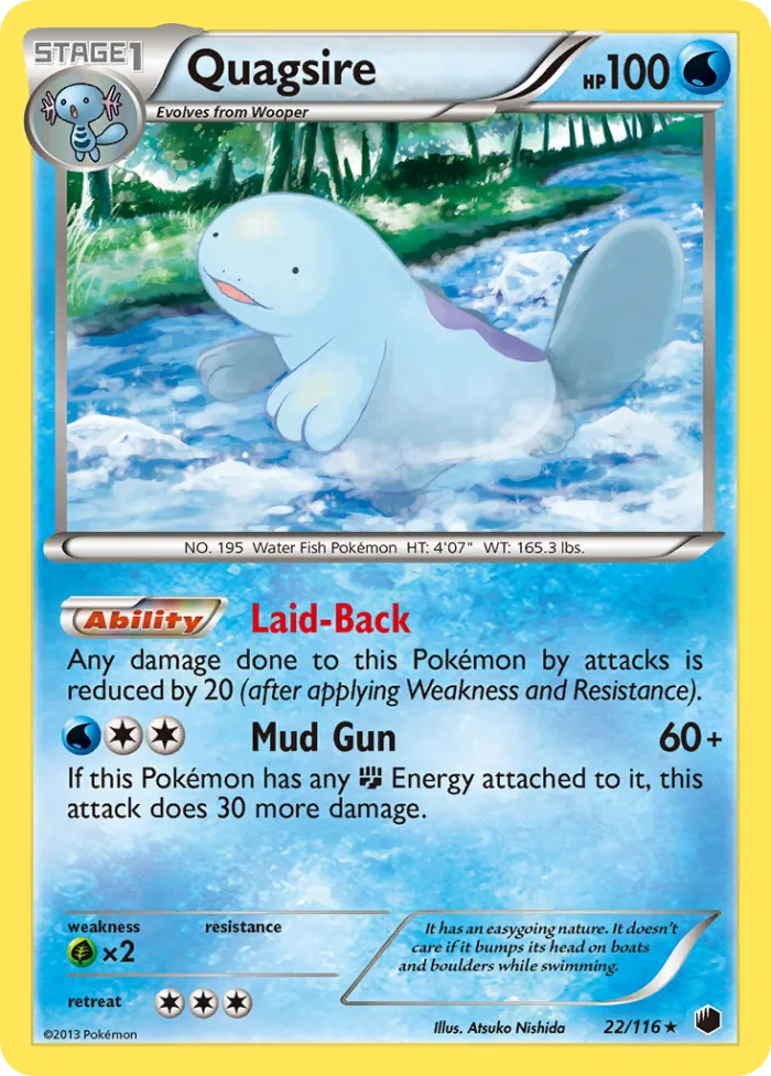 Quagsire #22 Plasma Freeze Pokemon card