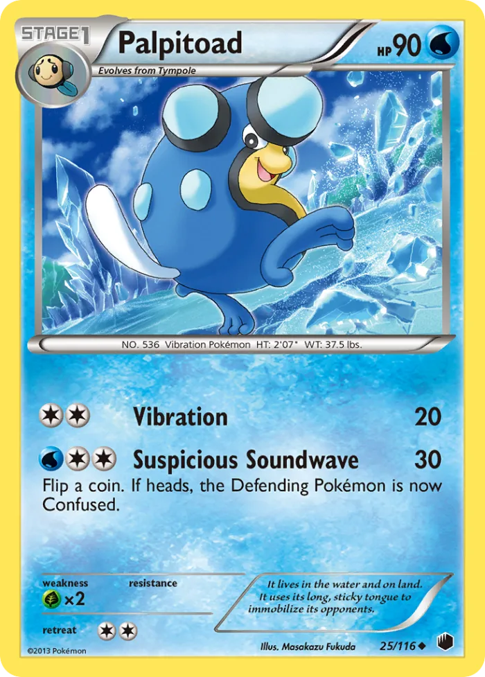 Palpitoad #25 Plasma Freeze Pokemon card