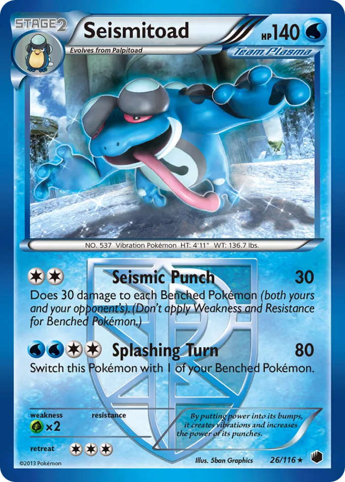 Seismitoad #26 Plasma Freeze Pokemon card