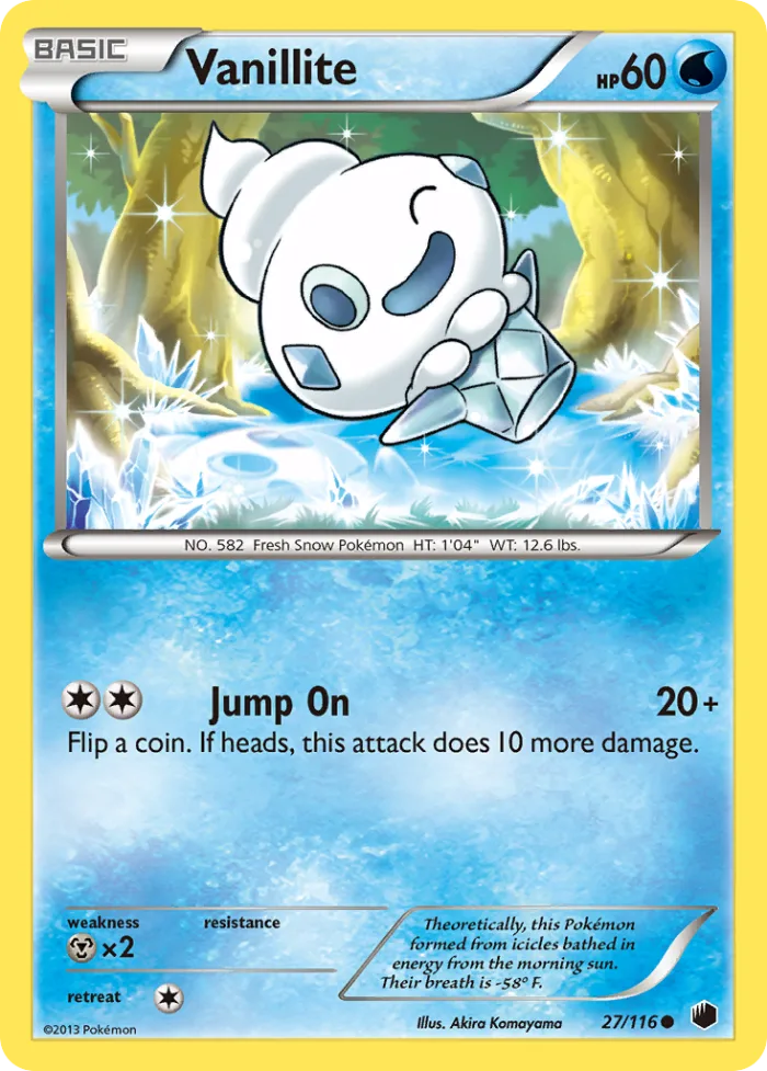 Vanillite #27 Plasma Freeze Pokemon card