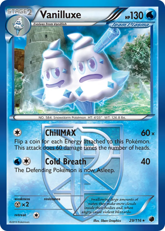 Vanilluxe #29 Plasma Freeze Pokemon card
