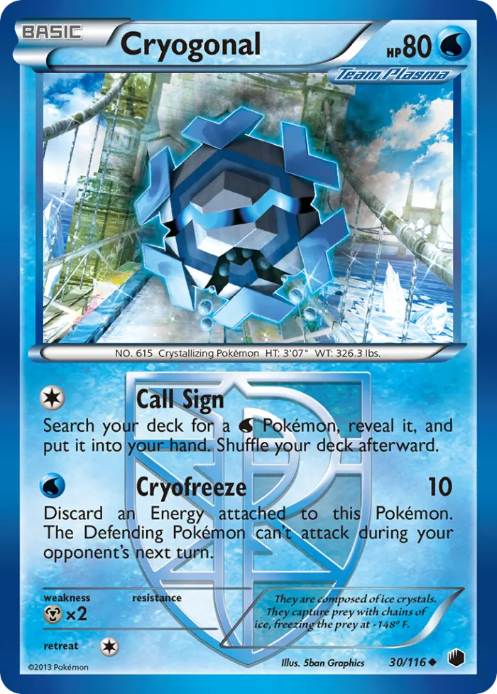 Cryogonal #30 Plasma Freeze Pokemon card