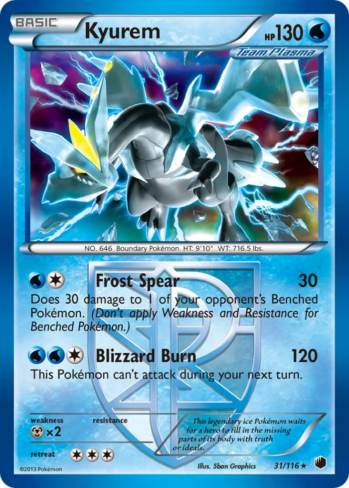 Kyurem #31 Plasma Freeze Pokemon card