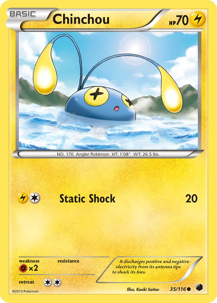 Chinchou #35 Plasma Freeze Pokemon card