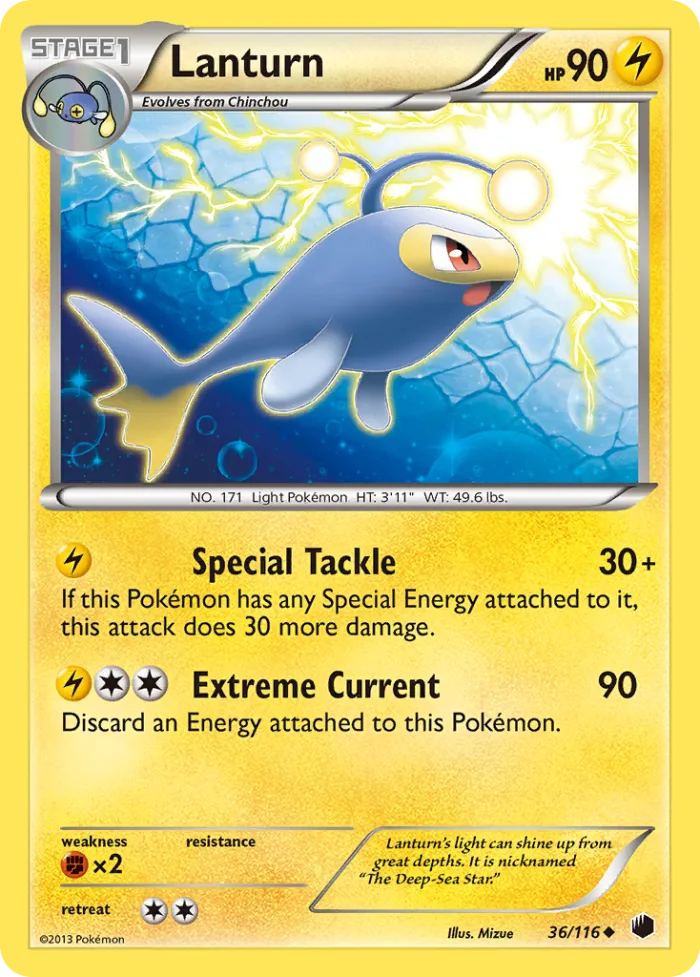 Lanturn #36 Plasma Freeze Pokemon card