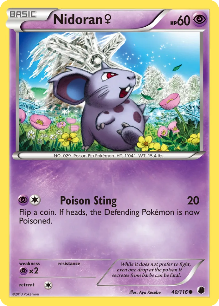 Nidoran ♀ #40 Plasma Freeze Pokemon card