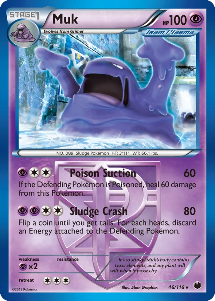 Muk #46 Plasma Freeze Pokemon card