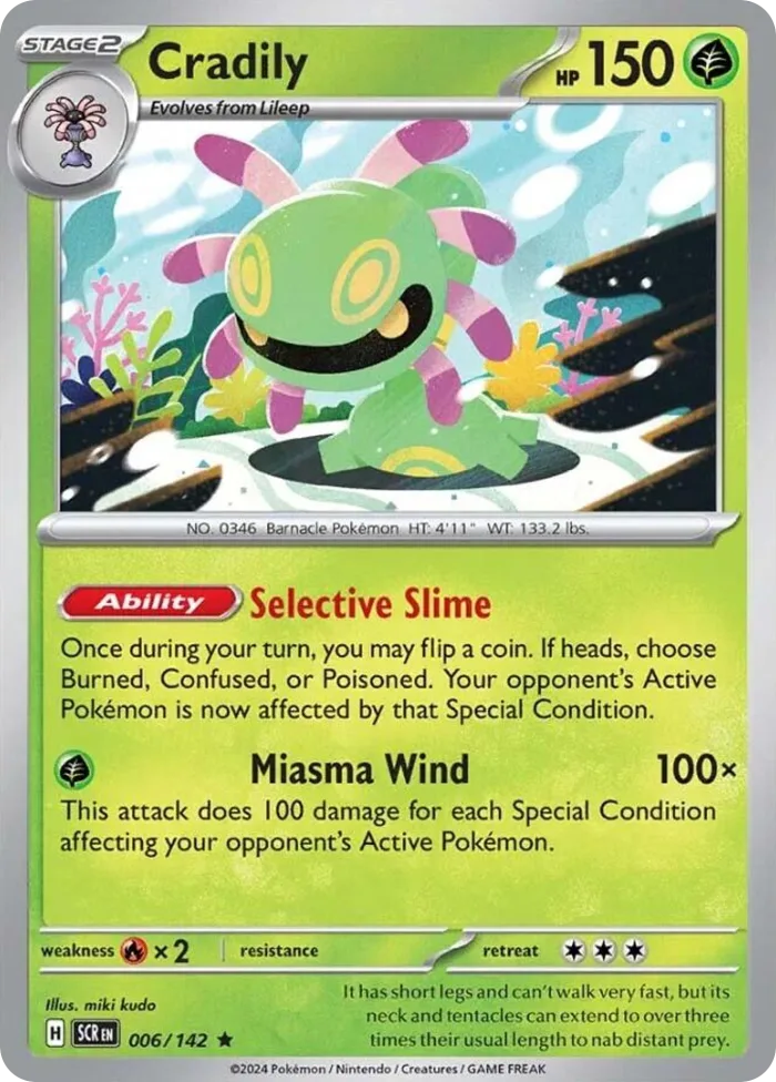 Cradily #6 Stellar Crown Pokemon card
