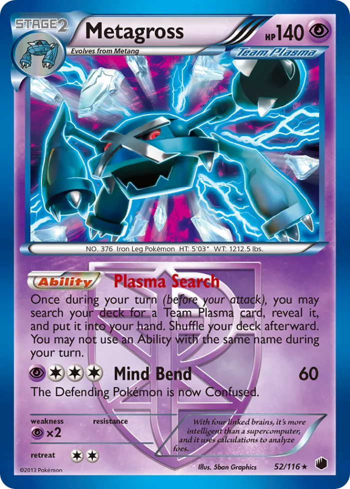 Metagross #52 Plasma Freeze Pokemon card