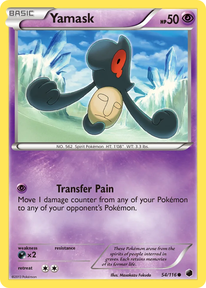 Yamask #54 Plasma Freeze Pokemon card