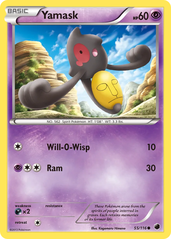 Yamask #55 Plasma Freeze Pokemon card