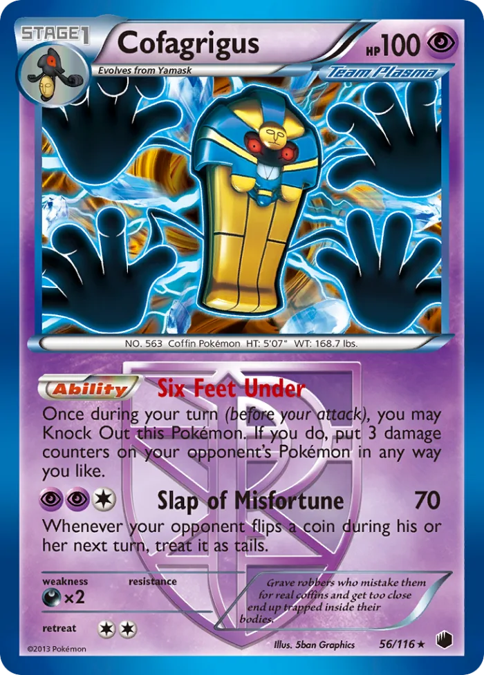 Cofagrigus #56 Plasma Freeze Pokemon card