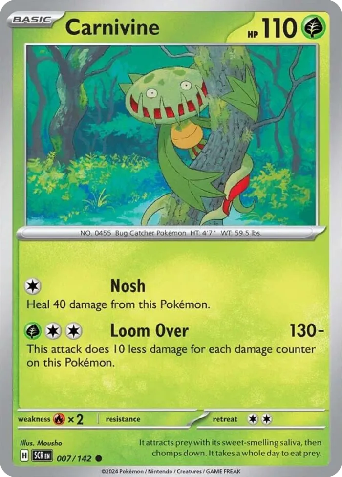 Carnivine #7 Stellar Crown Pokemon card