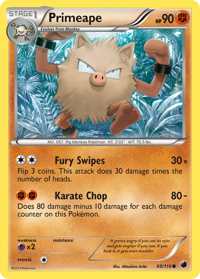 Primeape #60 Plasma Freeze Pokemon card