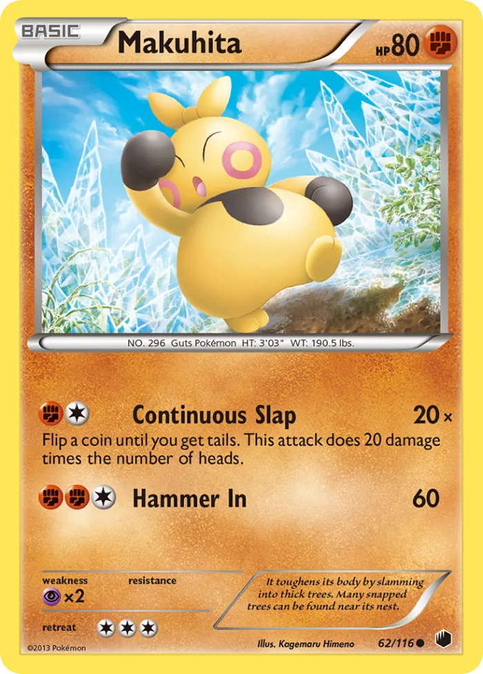 Makuhita #62 Plasma Freeze Pokemon card