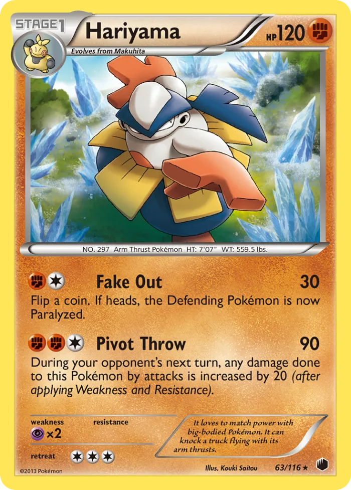 Hariyama #63 Plasma Freeze Pokemon card