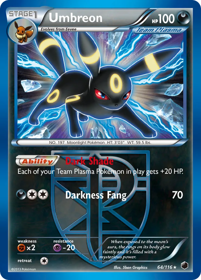 Umbreon #64 Plasma Freeze Pokemon card