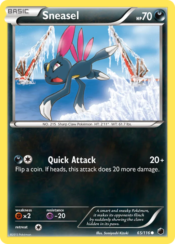 Sneasel #65 Plasma Freeze Pokemon card