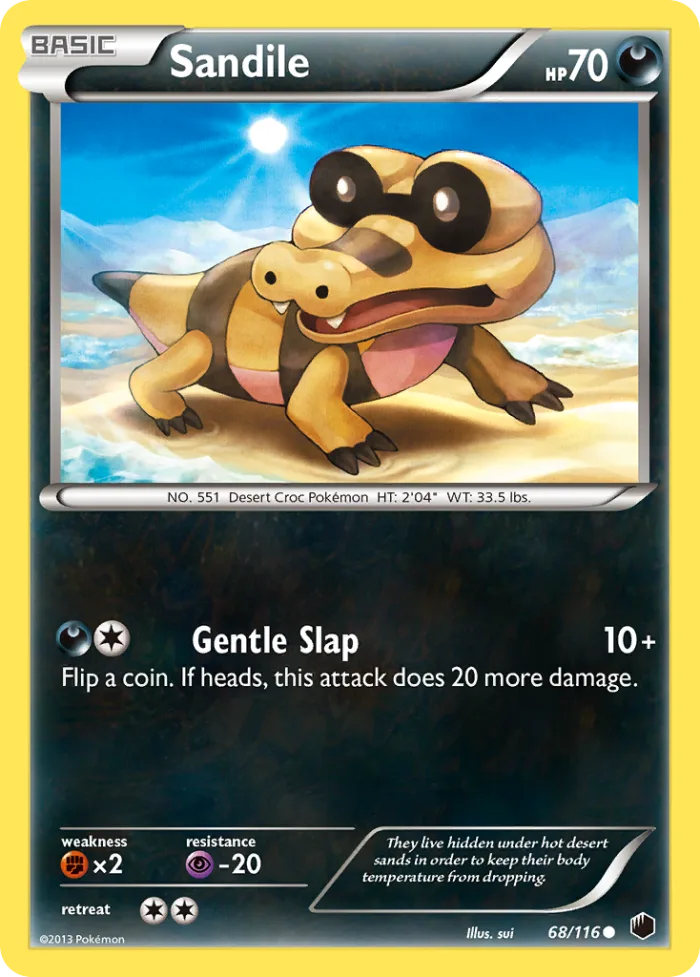 Sandile #68 Plasma Freeze Pokemon card