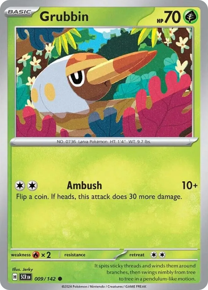 Grubbin #9 Stellar Crown Pokemon card