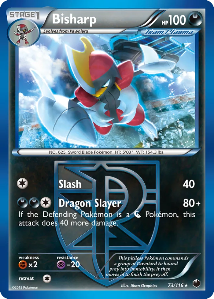 Bisharp #73 Plasma Freeze Pokemon card
