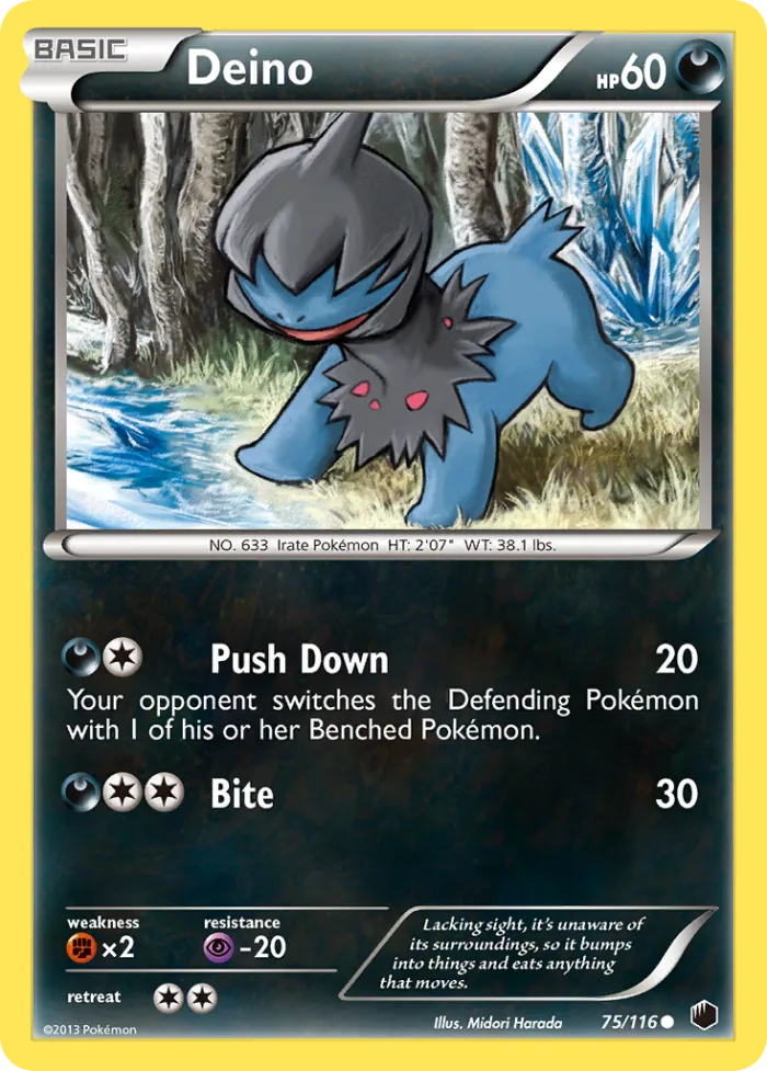 Deino #75 Plasma Freeze Pokemon card