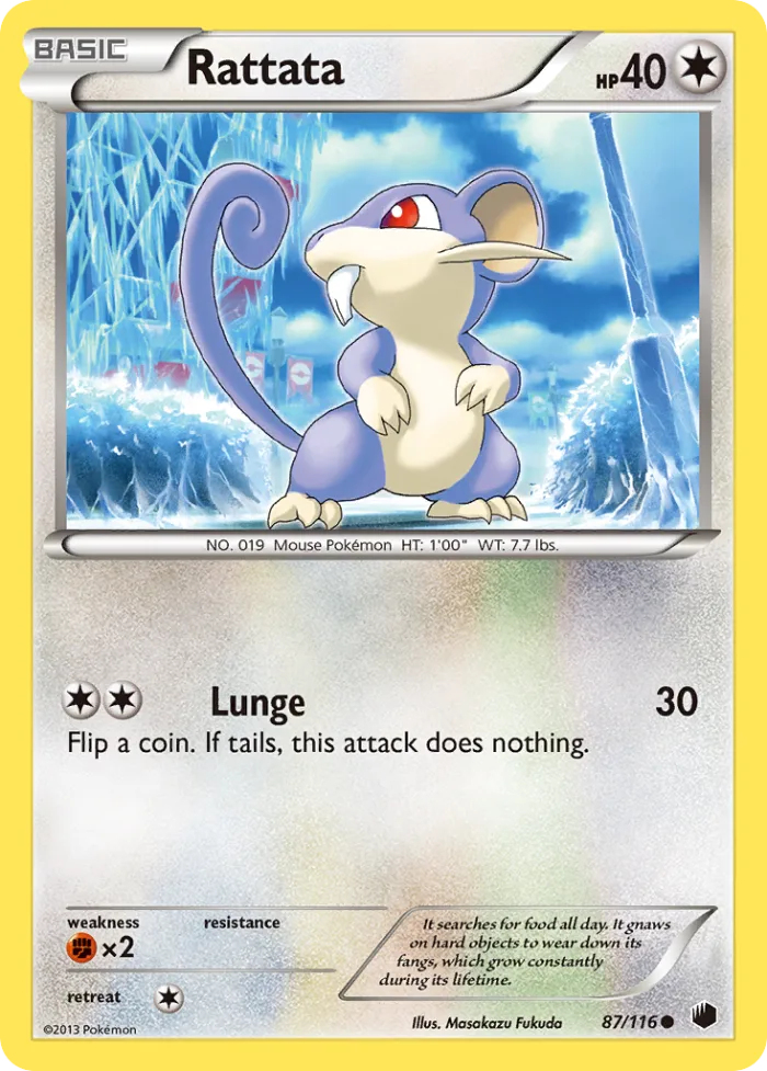 Rattata #87 Plasma Freeze Pokemon card