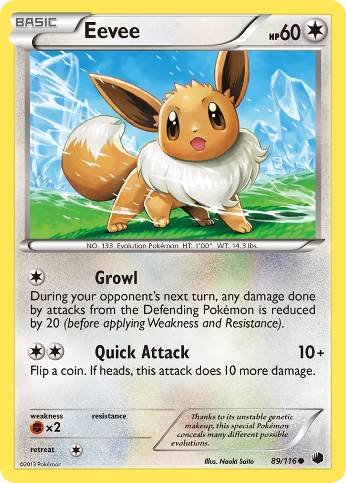 Eevee #89 Plasma Freeze Pokemon card