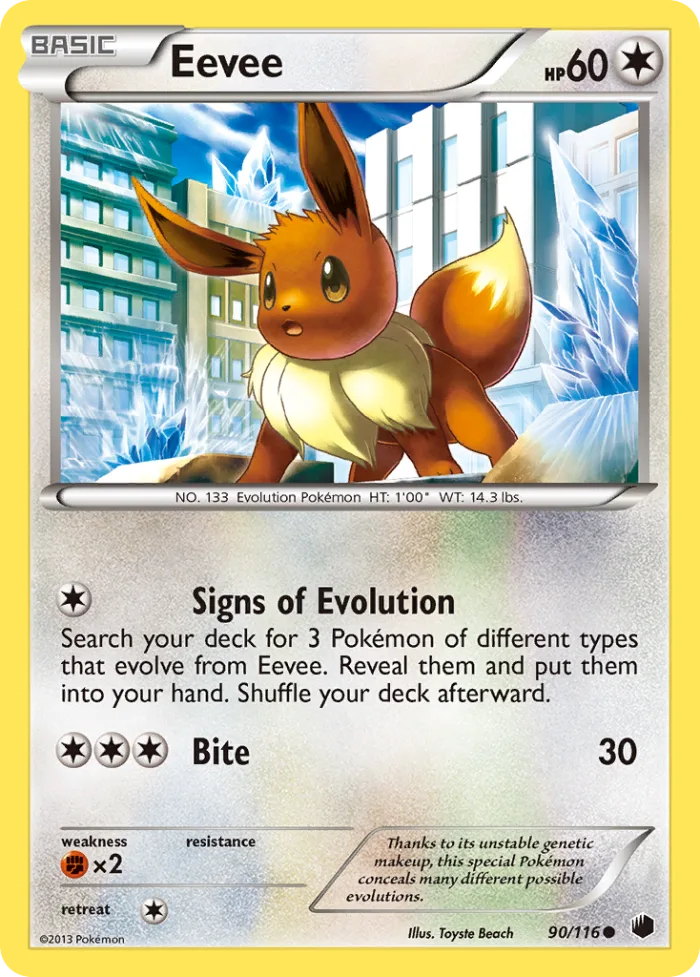 Eevee #90 Plasma Freeze Pokemon card