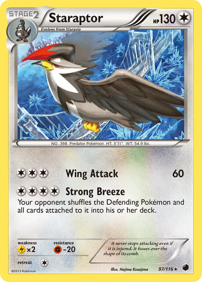 Staraptor #97 Plasma Freeze Pokemon card
