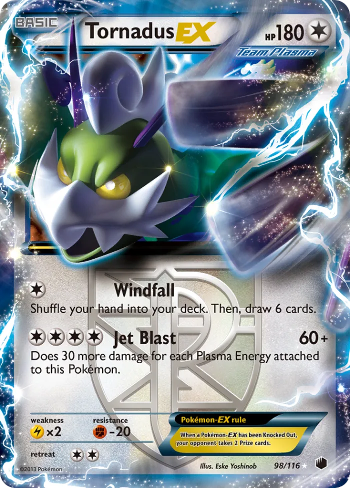 Tornadus-EX #98 Plasma Freeze Pokemon card