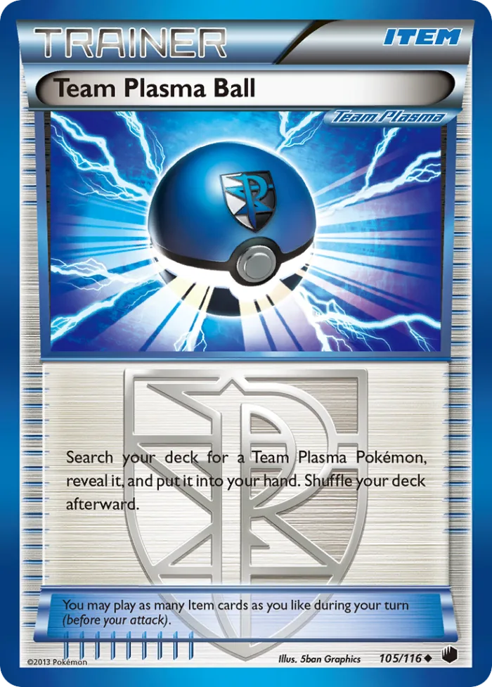 Team Plasma Ball #105 Plasma Freeze Pokemon card
