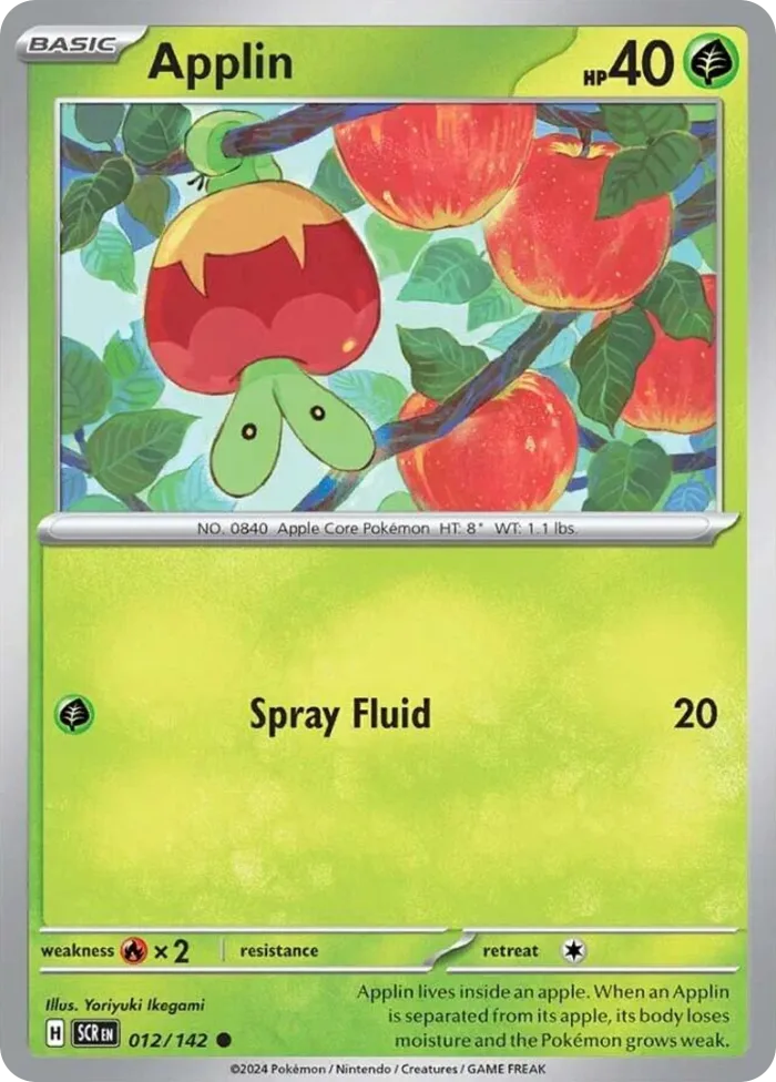 Applin #12 Stellar Crown Pokemon card