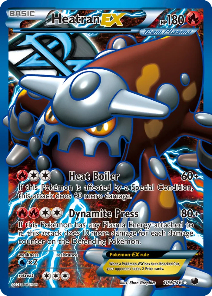 Heatran-EX #109 Plasma Freeze Pokemon card