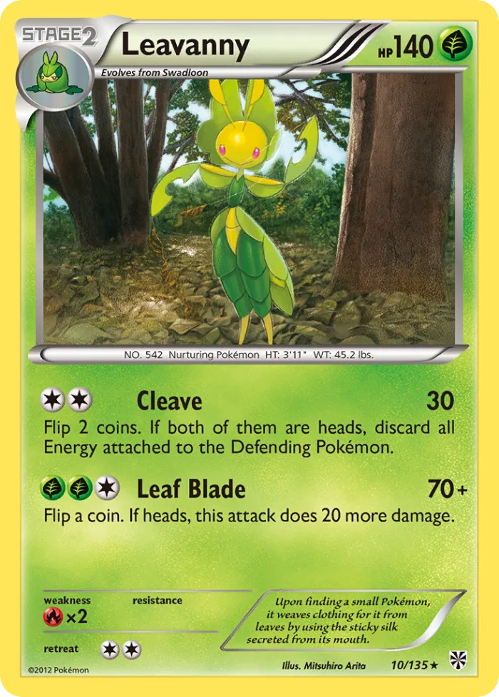 Leavanny #10 Plasma Storm Pokemon card