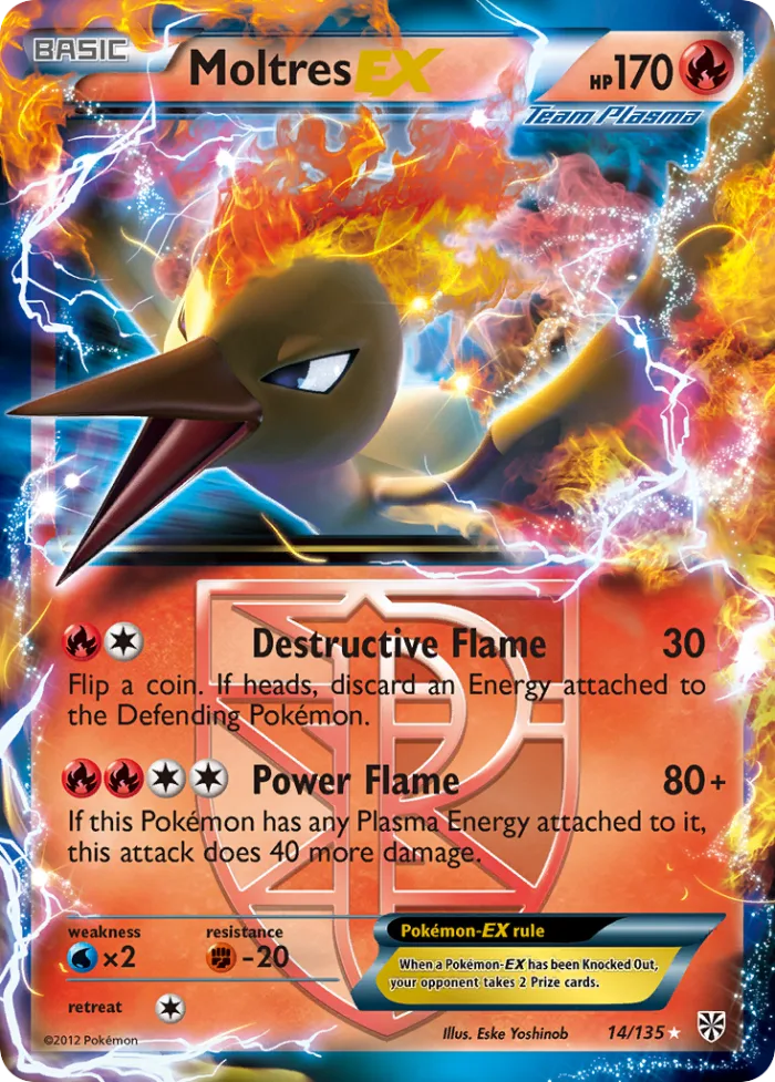 Moltres-EX #14 Plasma Storm Pokemon card