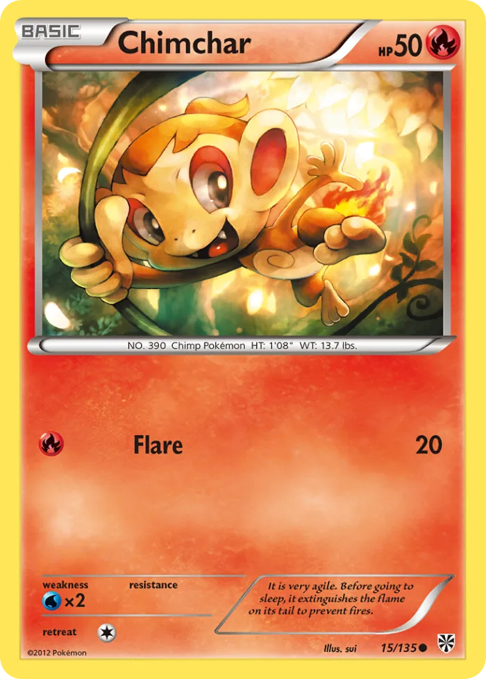 Chimchar #15 Plasma Storm Pokemon card